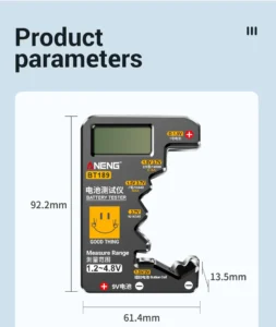 ANENG BT189 Button Cell Battery Tester, 9V, N, D, C, AA, AAA, Universal Household LCD Display Battery Tester, Power Bank Detectors, Tools ANENG BT189 Button Cell Battery Tester, 9V, N, D, C, AA, AAA, Universal Household LCD Display Battery Tester, Power Bank Detectors, Tools