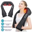 Rmssim Shiatsu Neck Back Massager with Heat - 3D Deep Kneading Massage Pillow for Shoulder Pain Relief - Home & Car Use Adapter