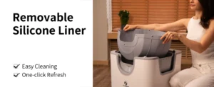 F6 Open-Top Self Cleaning Litter Box - Automatic Cat Toilet with Safety Sensors & Odor Control - No-Pinch Design
