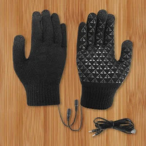 Electric Heated Gloves, Touch Screen Outdoor Riding Skiing Mitten, USB Heated Gloves for Backpacking Mountaineering (no battery)