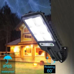 Solar Outdoor LED Wall Light, Human Body Induction, Waterproof, 3 Modes for Garden, Terrace, Garage, Courtyard, Street Lighting