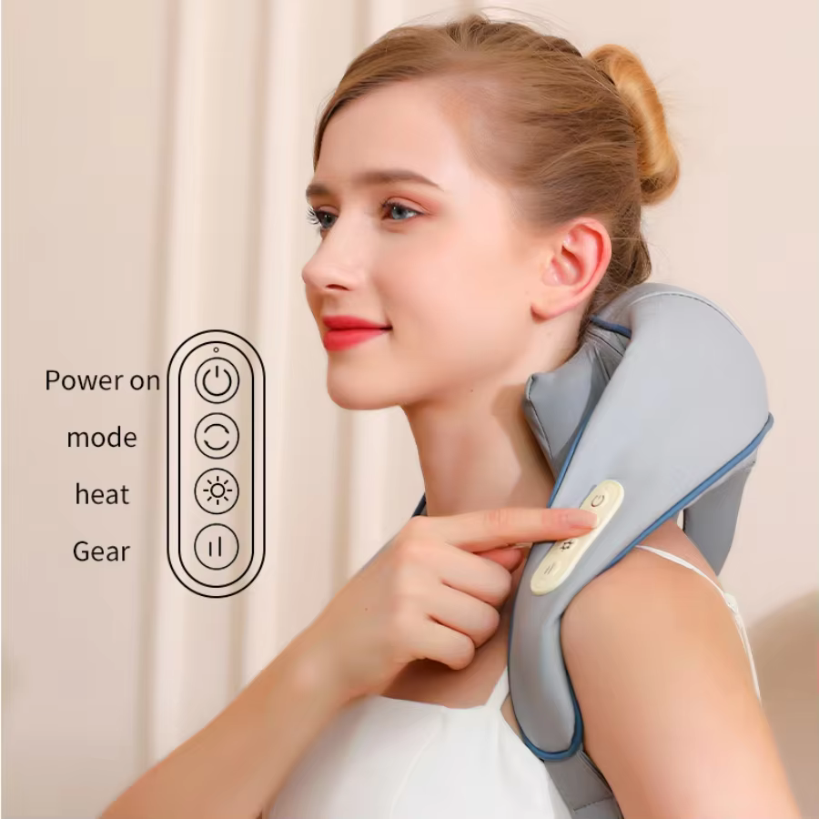 Wireless Neck and Back Massager, Neck and Shoulder Kneading Massage Shawl, Cervical Relaxing Trapezius Massager Wireless Neck and Back Massager, Neck and Shoulder Kneading Massage Shawl, Cervical Relaxing Trapezius Massager - Image 3