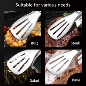 Stainless Steel Food Tongs, Barbecue Tongs, Meat Salad Steak Food Serving Clip, Tweezers, Long BBQ Cooking Tongs, Kitchen Utensils