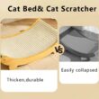 Wooden Cat Scratching Pads, Multifunction Cats Sleeping Bed, Detachable Wear-Resistant Cat Scratch Board, Kitten Grinding Cats Toys