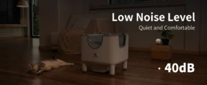 F6 Open-Top Self Cleaning Litter Box - Automatic Cat Toilet with Safety Sensors & Odor Control - No-Pinch Design