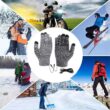 Electric Heated Gloves, Touch Screen Outdoor Riding Skiing Mitten, USB Heated Gloves for Backpacking Mountaineering (no battery)