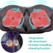 Rmssim Shiatsu Neck Back Massager with Heat - 3D Deep Kneading Massage Pillow for Shoulder Pain Relief - Home & Car Use Adapter