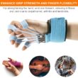 Finger Extensor Exerciser, Silicone Hand Grip Strengthening Trainer with Adjustable Resistance Band, Hand Expander for Enhancement