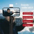 Portable Bluetooth Selfie, Stick Tripod Holder with Remote Shutter, Fill Light Extendable Wireless Remote, Retractable Phone Stand