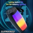 S12 Wireless Bluetooth Speaker, Powerful Portable Subwoofer with LED Lights, Car Audio Bass MP3 Player Sound System