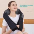 Rmssim Shiatsu Neck Back Massager with Heat - 3D Deep Kneading Massage Pillow for Shoulder Pain Relief - Home & Car Use Adapter
