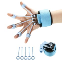 Finger Extensor Exerciser, Silicone Hand Grip Strengthening Trainer with Adjustable Resistance Band, Hand Expander for Enhancement
