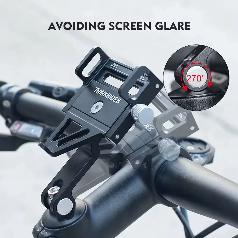 ThinkRider MTB Phone Mount Stand, Bicycle Holder, 270° Rotatable Aluminum Adjustable Bike Phone Holder, Non-Slip ThinkRider MTB Phone Mount Stand, Bicycle Holder, 270° Rotatable Aluminum Adjustable Bike Phone Holder, Non-Slip - Image 6