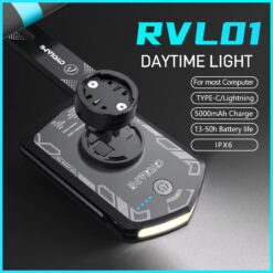 CYCLAMI RVL01 Bicycle Headlight, Daytime Front Light, 5000mAh Bike Safety Visibility, Cycling Light for Garmin, XOSS, IGS Charging