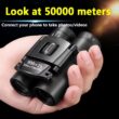 900x25 HD Zoom Portable Binoculars, Powerful Long-Range BAK4 Telescope, Folding Low-Light Binoculars for Hunting, Camping