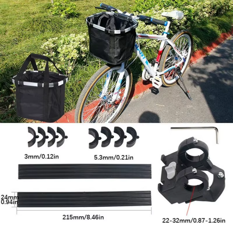 Bicycle Front Basket, Bike Small Pet Dog Carry Pouch, 2-in-1 Detachable MTB Cycling Handlebar Tube Hanging, Fold Baggage Bag, 5KG Load Bicycle Front Basket, Bike Small Pet Dog Carry Pouch, 2-in-1 Detachable MTB Cycling Handlebar Tube Hanging, Fold Baggage Bag, 5KG Load - Image 6