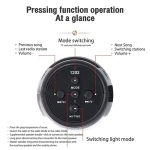 S12 Wireless Bluetooth Speaker, Powerful Portable Subwoofer with LED Lights, Car Audio Bass MP3 Player Sound System