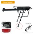 Deemount Bicycle Luggage Carrier, Cargo Rear Rack Shelf, Cycling Bag Stand Holder, Trunk Fit for 20-29'' MTB & 4.0'' Fat Bike