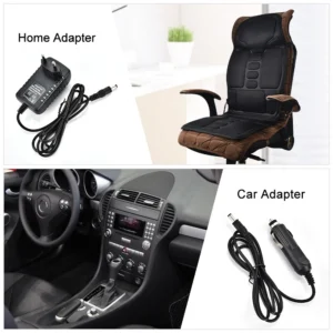 Electric Back Massager, Infrared Full-Body Massage Chair Cushion, Heating Vibrator Mat for Car/Home/Office, Lumbar & Neck Massage Mattress