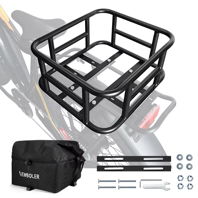 Rear Bike Basket, Bicycle Cargo Rack Bag, Large Capacity Front E-Bike Basket, Bike Baskets, Rear Rack for Outdoor Travel & Shopping Rear Bike Basket, Bicycle Cargo Rack Bag, Large Capacity Front E-Bike Basket, Bike Baskets, Rear Rack for Outdoor Travel & Shopping - Image 2
