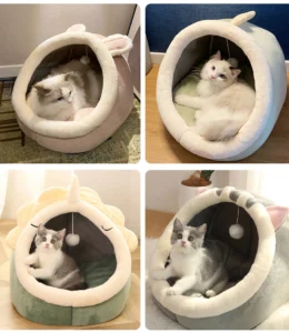 Deep Sleep Cat Bed, Cartoon Pet Bed, Foldable, Removable, Washable Pet Sleeping Bed for Small Dogs, Mat, Bag, Cave Cats Bed