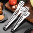 Stainless Steel Food Tongs, Barbecue Tongs, Meat Salad Steak Food Serving Clip, Tweezers, Long BBQ Cooking Tongs, Kitchen Utensils