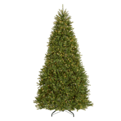 National Tree Company 9 ft Pre-Lit Dunhill Fir Artificial Christmas Tree, 900 Clear Lights, 4,026 Tips, PowerConnect, Includes Stand, Green