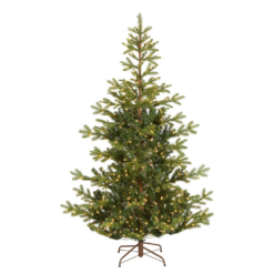 National Tree Company 6.5 ft Pre-Lit Norwegian Spruce Artificial Christmas Tree, 650 Clear Lights, 956 Feel Real Tips, Includes Stand, Green