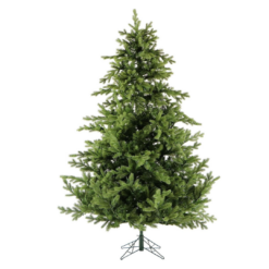Fraser Hill Farm 7.5-Ft. Woodside Pine Artificial Christmas Tree with Stand and No Lights, Unlit Foldable Fake Christmas Tree with Realistic Foliage for Home Decoration