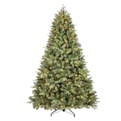 Treepool 8FT Pre-Lit Artificial Christmas Tree with 2748 PE&PVC Mixed Branch Tips, 600 Warm White Lights