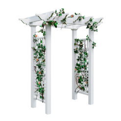 Vita Classic 4.83-ft W x 7.21-ft H Flat White PVC Garden Arbor