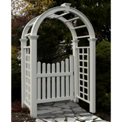 Vita 2.5-ft W x 7.84-ft H Arched CLASSIC White collection PVC Garden Arbor