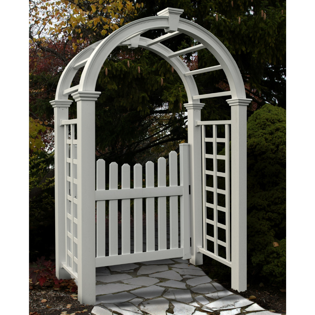 Vita 2.5-ft W x 7.84-ft H Arched CLASSIC White collection PVC Garden Arbor Vita 2.5-ft W x 7.84-ft H Arched CLASSIC White collection PVC Garden Arbor
