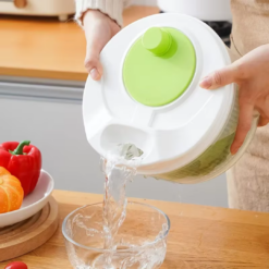 Salad Spinner for Leafy Vegetables, Lettuce Washer & Dryer, Kitchen Greens Drainer, Strainer, Crisper Tool