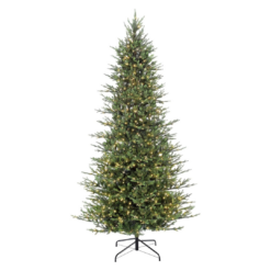 Puleo International 9 Foot Pre-Lit Slim Balsam Fir Artificial Christmas Tree with 800 Clear Lights