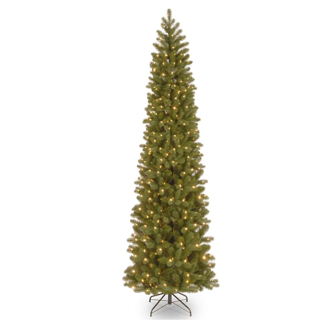 National Tree Company 9 ft Pre-Lit Downswept Douglas Fir Slim Artificial Christmas Tree,500 LED Lights National Tree Company 9 ft Pre-Lit Downswept Douglas Fir Slim Artificial Christmas Tree,500 LED Lights