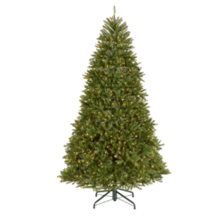 National Tree Company Pre-Lit Artificial Full Christmas Tree, Green, Dunhill Fir, White Lights, Includes Stand, 9 Feet