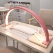 Moon Nail Desk Lamp with Adjustable 3-Color LED Light, USB Powered Beauty Work Lamp for Nail Art & Eyelash Extension