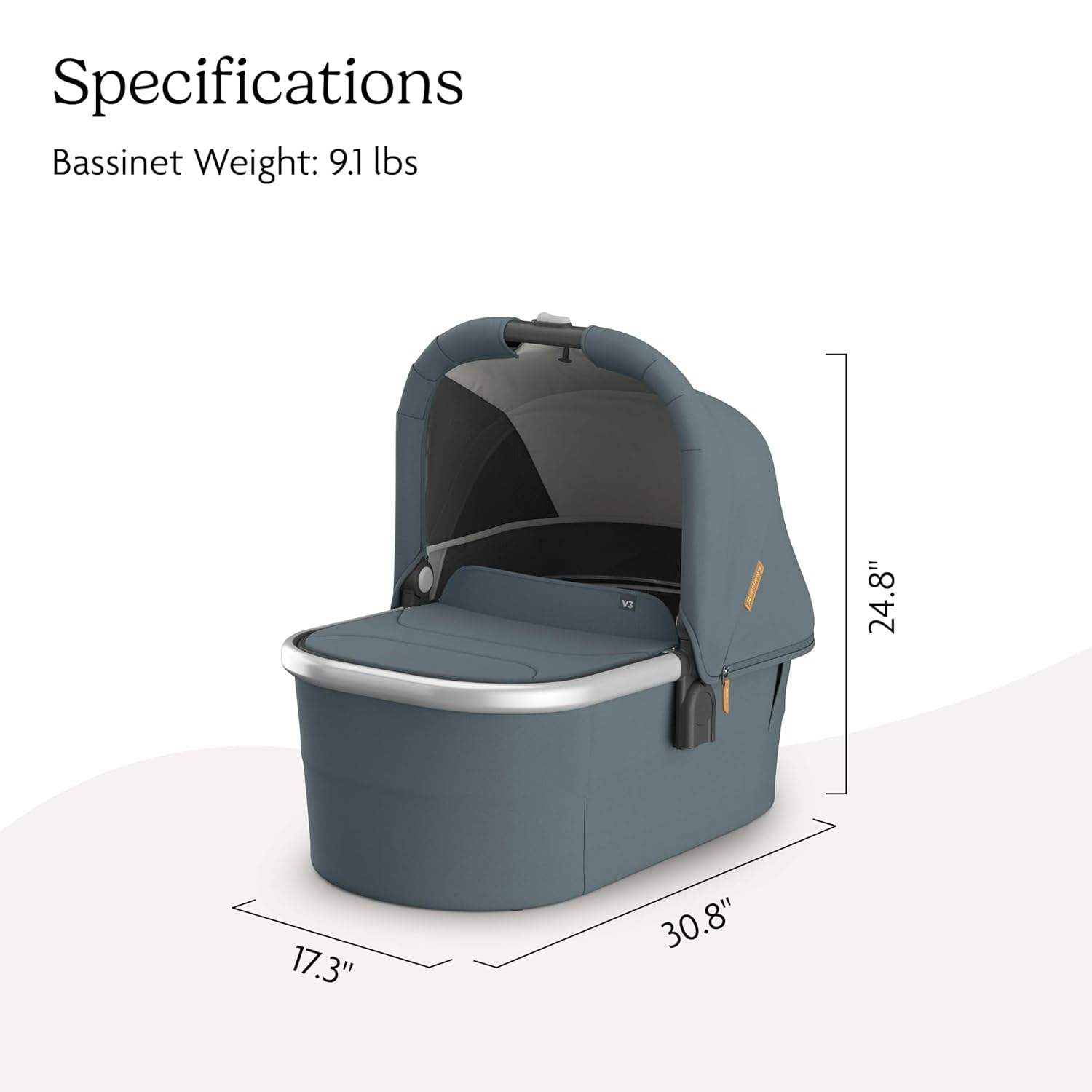 UPPAbaby Bassinet V3 - Compatible with Vista, Cruz, Ridge Strollers - Callum (Stone Blue/Silver Frame) UPPAbaby Bassinet V3 - Compatible with Vista, Cruz, Ridge Strollers - Overnight Sleep Solution - Mattress, Sheet and Bug Shield Included - Callum (Stone Blue/Silver Frame)