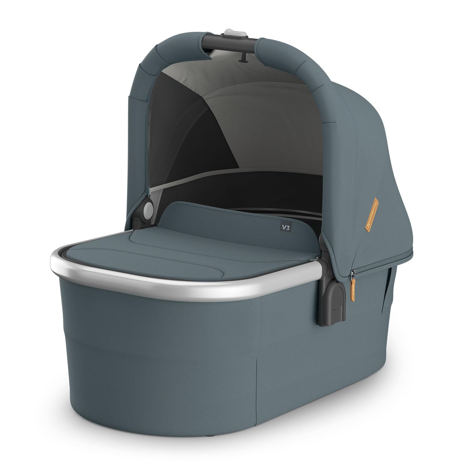 UPPAbaby Bassinet V3 - Compatible with Vista, Cruz, Ridge Strollers - Callum (Stone Blue/Silver Frame) UPPAbaby Bassinet V3 - Compatible with Vista, Cruz, Ridge Strollers - Overnight Sleep Solution - Mattress, Sheet and Bug Shield Included - Callum (Stone Blue/Silver Frame)