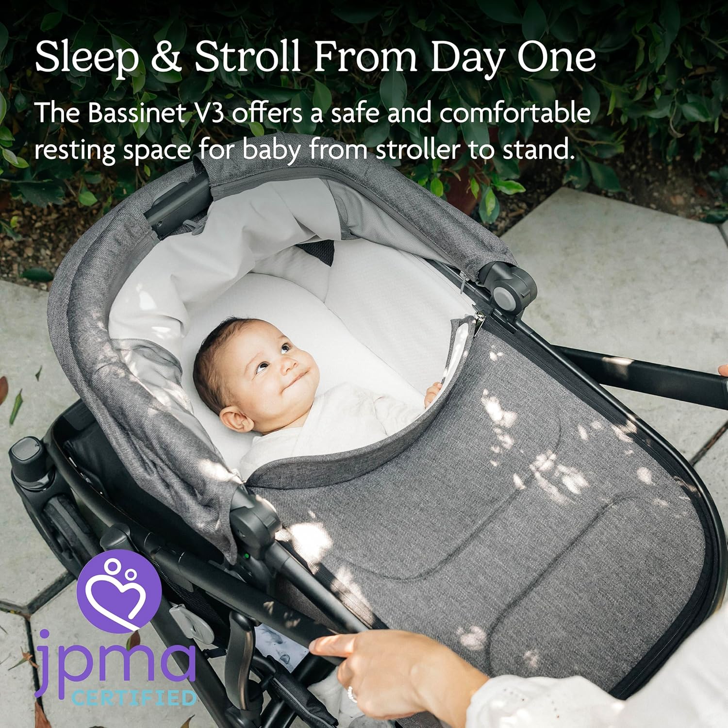 UPPAbaby Bassinet V3 - Compatible with Vista, Cruz, Ridge Strollers - Declan (Oat Mélange/Silver Frame) UPPAbaby Bassinet V3 - Compatible with Vista, Cruz, Ridge Strollers - Overnight Sleep Solution - Mattress, Sheet and Bug Shield Included - Declan (Oat Mélange/Silver Frame)