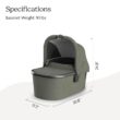 UPPAbaby Bassinet V3 - Compatible with Vista, Cruz, Ridge Strollers - Evelyn (Meadow Green) UPPAbaby Bassinet V3 - Compatible with Vista, Cruz, Ridge Strollers - Overnight Sleep Solution - Mattress, Sheet and Bug Shield Included - Evelyn (Meadow Green)