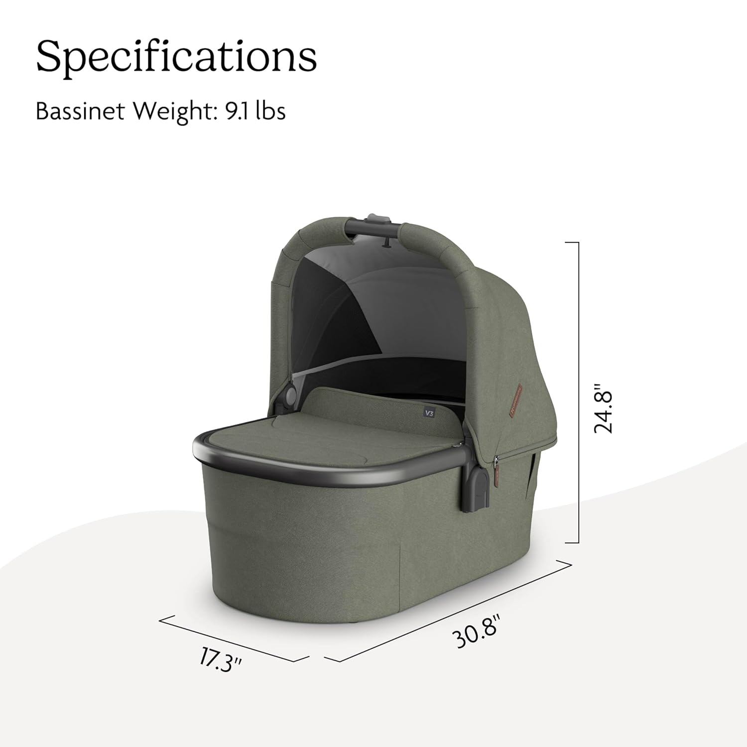 UPPAbaby Bassinet V3 - Compatible with Vista, Cruz, Ridge Strollers - Evelyn (Meadow Green) UPPAbaby Bassinet V3 - Compatible with Vista, Cruz, Ridge Strollers - Overnight Sleep Solution - Mattress, Sheet and Bug Shield Included - Evelyn (Meadow Green)