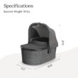 UPPAbaby Bassinet V3 - Compatible with Vista, Cruz, Ridge Strollers - Greyson (Charcoal Mélange/Carbon Frame) UPPAbaby Bassinet V3 - Compatible with Vista, Cruz, Ridge Strollers - Overnight Sleep Solution - Mattress, Sheet and Bug Shield Included - Greyson (Charcoal Mélange/Carbon Frame)