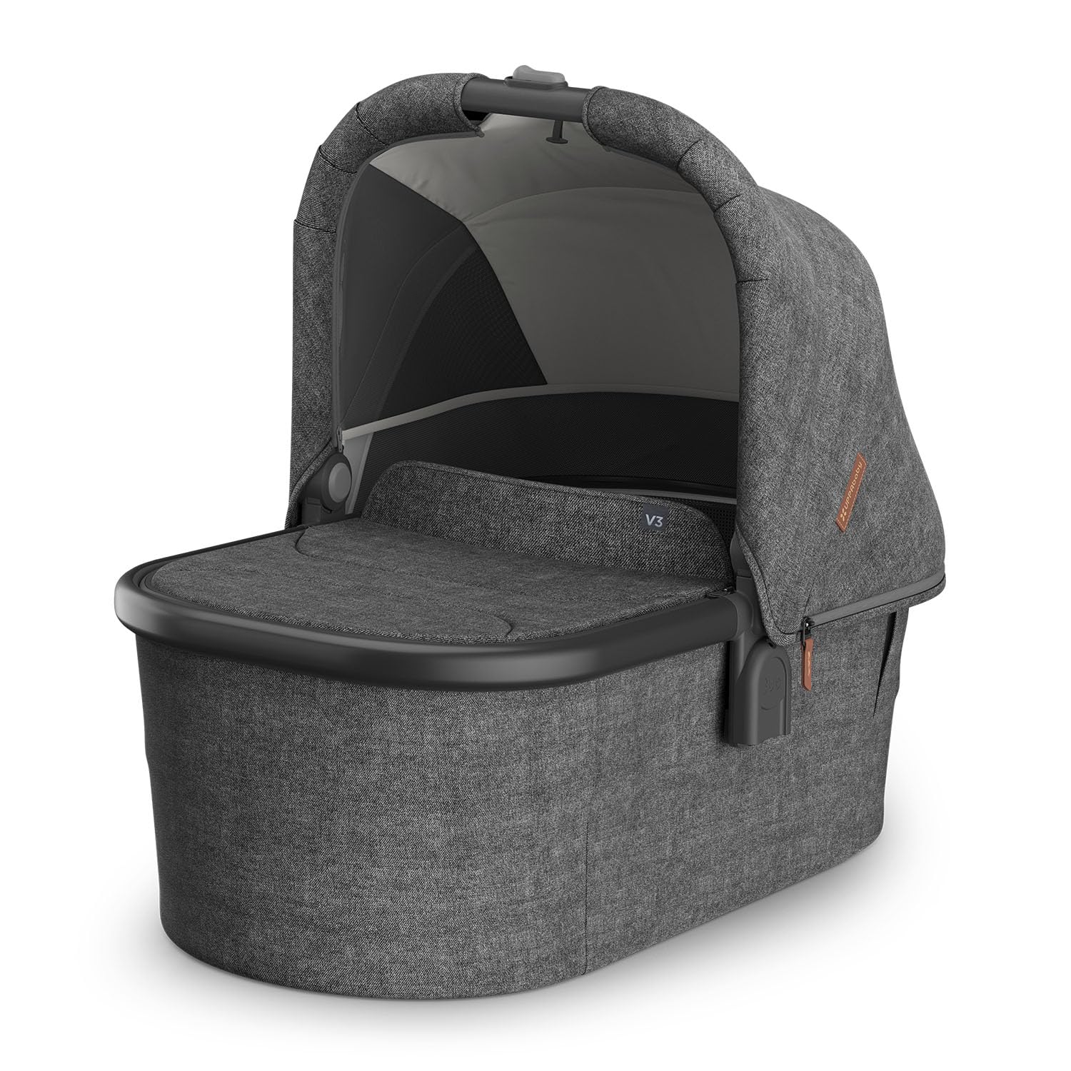 UPPAbaby Bassinet V3 - Compatible with Vista, Cruz, Ridge Strollers - Greyson (Charcoal Mélange/Carbon Frame) UPPAbaby Bassinet V3 - Compatible with Vista, Cruz, Ridge Strollers - Overnight Sleep Solution - Mattress, Sheet and Bug Shield Included - Greyson (Charcoal Mélange/Carbon Frame)