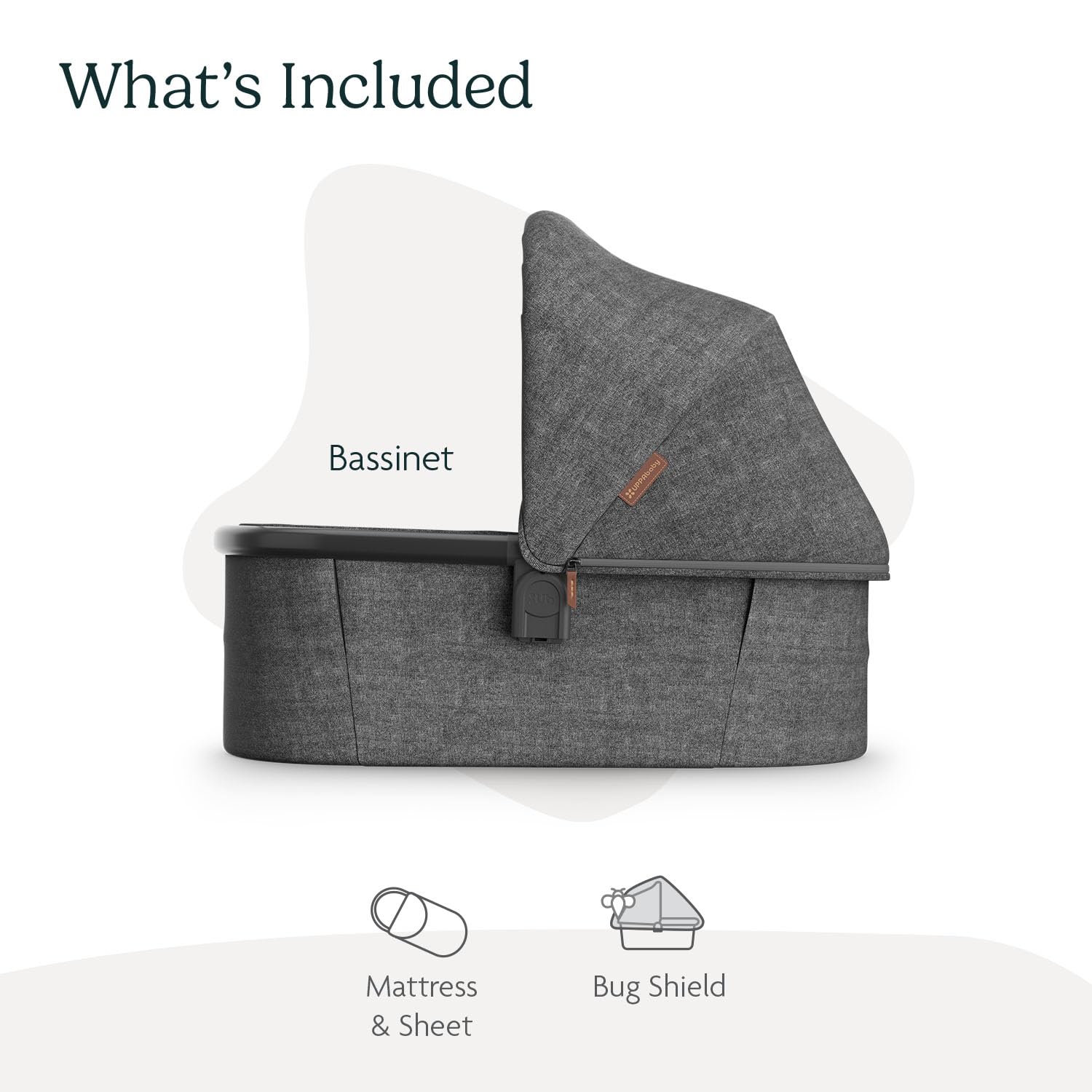 UPPAbaby Bassinet V3 - Compatible with Vista, Cruz, Ridge Strollers - Greyson (Charcoal Mélange/Carbon Frame) UPPAbaby Bassinet V3 - Compatible with Vista, Cruz, Ridge Strollers - Overnight Sleep Solution - Mattress, Sheet and Bug Shield Included - Greyson (Charcoal Mélange/Carbon Frame)