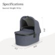 UPPAbaby Bassinet V3 - Compatible with Vista, Cruz, Ridge Strollers - Julian (Dusty Blue Mélange) UPPAbaby Bassinet V3 - Compatible with Vista, Cruz, Ridge Strollers - Overnight Sleep Solution - Mattress, Sheet and Bug Shield Included - Julian (Dusty Blue Mélange)
