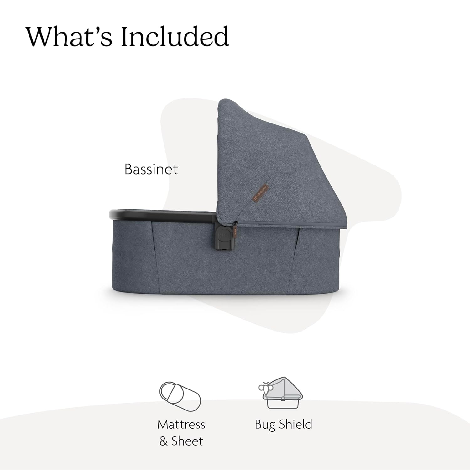 UPPAbaby Bassinet V3 - Compatible with Vista, Cruz, Ridge Strollers - Julian (Dusty Blue Mélange) UPPAbaby Bassinet V3 - Compatible with Vista, Cruz, Ridge Strollers - Overnight Sleep Solution - Mattress, Sheet and Bug Shield Included - Julian (Dusty Blue Mélange)