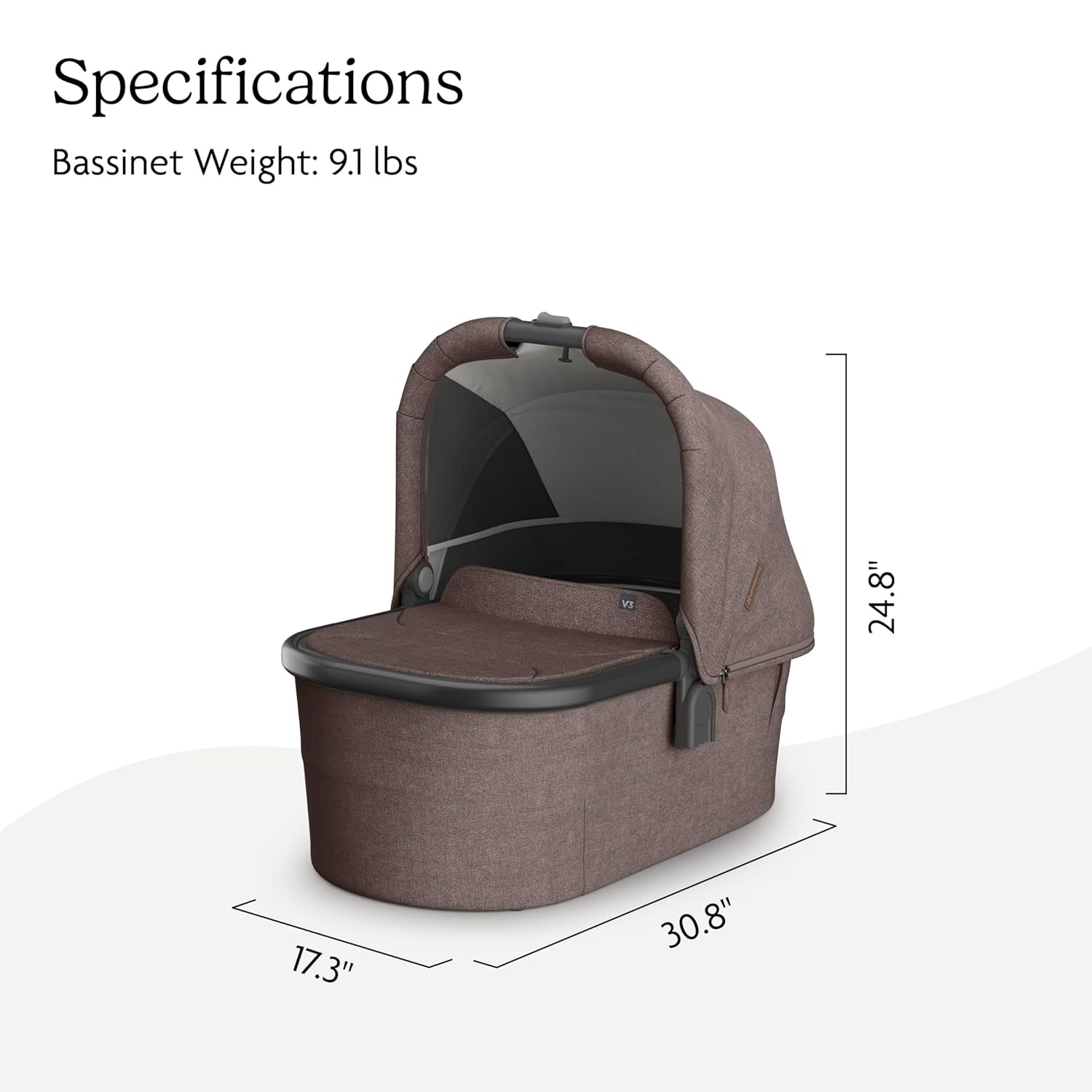 UPPAbaby Bassinet V3 - Compatible with Vista, Cruz, Ridge Strollers - Owen (Mocha Mélange) UPPAbaby Bassinet V3 - Compatible with Vista, Cruz, Ridge Strollers - Overnight Sleep Solution - Mattress, Sheet and Bug Shield Included - Owen (Mocha Mélange)