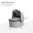 UPPAbaby Bassinet V3 - Compatible with Vista, Cruz, Ridge Strollers - Savannah (Pearl Gray Jacquard/Carbon Frame) UPPAbaby Bassinet V3 - Compatible with Vista, Cruz, Ridge Strollers - Overnight Sleep Solution - Mattress, Sheet and Bug Shield Included - Savannah (Pearl Gray Jacquard/Carbon Frame)